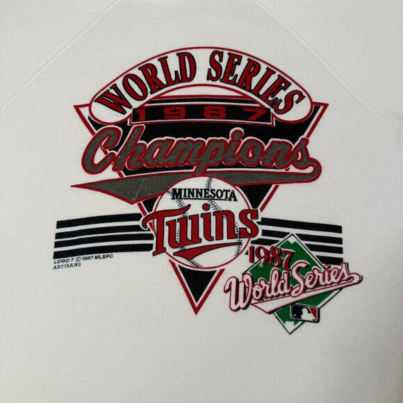 Vintage 1987 Minnesota Twins World Series Champions MLB Sweatshirt Tultex USA M - Picture 3 of 8